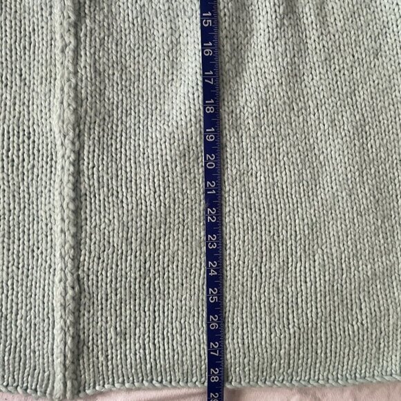 Handmade Womens Knit Cardigan With Floral Yoke Design Size M Pastel Mint Green & - Picture 6 of 8